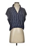 Leith Polka Dots Blue Short Sleeve Blouse Size XXS - photo 1