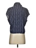 Leith Polka Dots Blue Short Sleeve Blouse Size XXS - photo 2