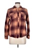 Natural Reflections 100% Cotton Plaid Brown Long Sleeve Button-Down Shirt Size M - photo 1