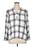 89th & Madison 100% Rayon Plaid Silver 3/4 Sleeve Blouse Size XL - photo 1
