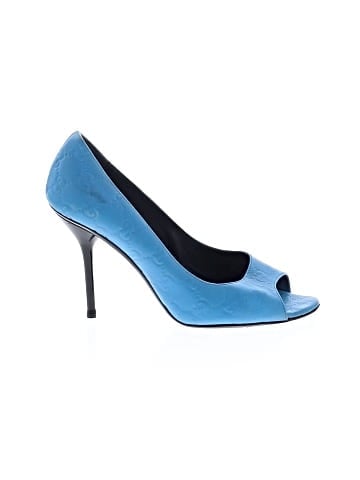 Gucci Leather Guccissima Open Toe Pumps  (view 1)