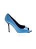 Gucci Color Block Blue Leather Guccissima Open Toe Pumps  Size EU (IT) 38 1/2 / US 8 1/2 - photo 1