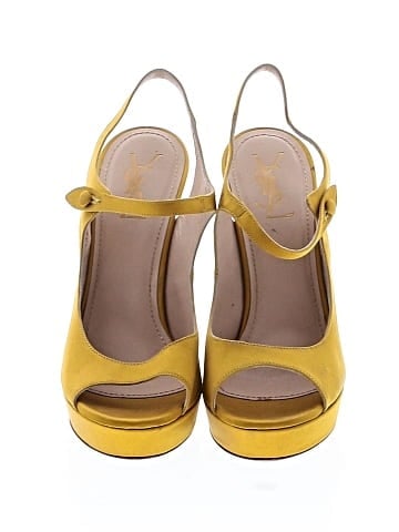 Yves Saint Laurent Satin Platform Sandals (view 2)