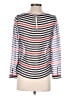AKRIS 100% Silk Stripes Silver Black Long Sleeve Top Size 4 - photo 2