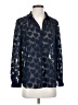 Nic + Zoe 100% Polyester Hearts Blue Long Sleeve Blouse Size S - photo 1