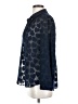 Nic + Zoe 100% Polyester Hearts Blue Long Sleeve Blouse Size S - photo 5