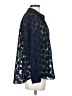Nic + Zoe 100% Polyester Hearts Blue Long Sleeve Blouse Size S - photo 4