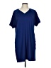 Soybu Solid Blue Casual Dress Size L - photo 1