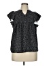 Assorted Brands 100% Polyester Polka Dots Black Short Sleeve Blouse Size XL - photo 1