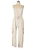 Allie Rose Solid Ivory Jumpsuit Size L - photo 1