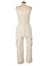 Allie Rose Solid Ivory Jumpsuit Size L - photo 2