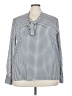 Acevog 100% Polyester Houndstooth Silver Long Sleeve Blouse Size 3X - photo 1