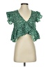 Shein 100% Polyester Green Short Sleeve Blouse Size S - photo 1