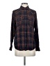 Express Plaid Blue Long Sleeve Button-Down Shirt Size S - photo 1