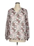 Unbranded 100% Polyester Gray 3/4 Sleeve Blouse Size XL - photo 1