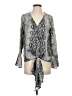 Entro 100% Polyester Gray Long Sleeve Blouse Size S - photo 1