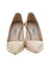 Prada 100% Leather Ivory Tan Patent Leather Heels Size EU 37 1/2 - photo 2
