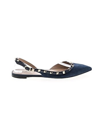 Valentino Garavani Suede Rockstud Slingback Flats (view 1)