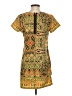Angie 100% Polyester Paisley Yellow Casual Dress Size S - photo 2