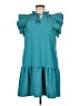 Unbranded 100% Polyester Solid Teal Casual Dress Size L - photo 1
