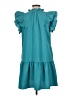 Unbranded 100% Polyester Solid Teal Casual Dress Size L - photo 2