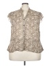 Lane Bryant 100% Polyester Animal Print Ivory Sleeveless Blouse Size 22 - 24 Plus - photo 1