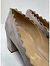 Chloé 100% Suede Chevron-herringbone Ivory Gray Heels Size EU 39 1/2 - photo 5