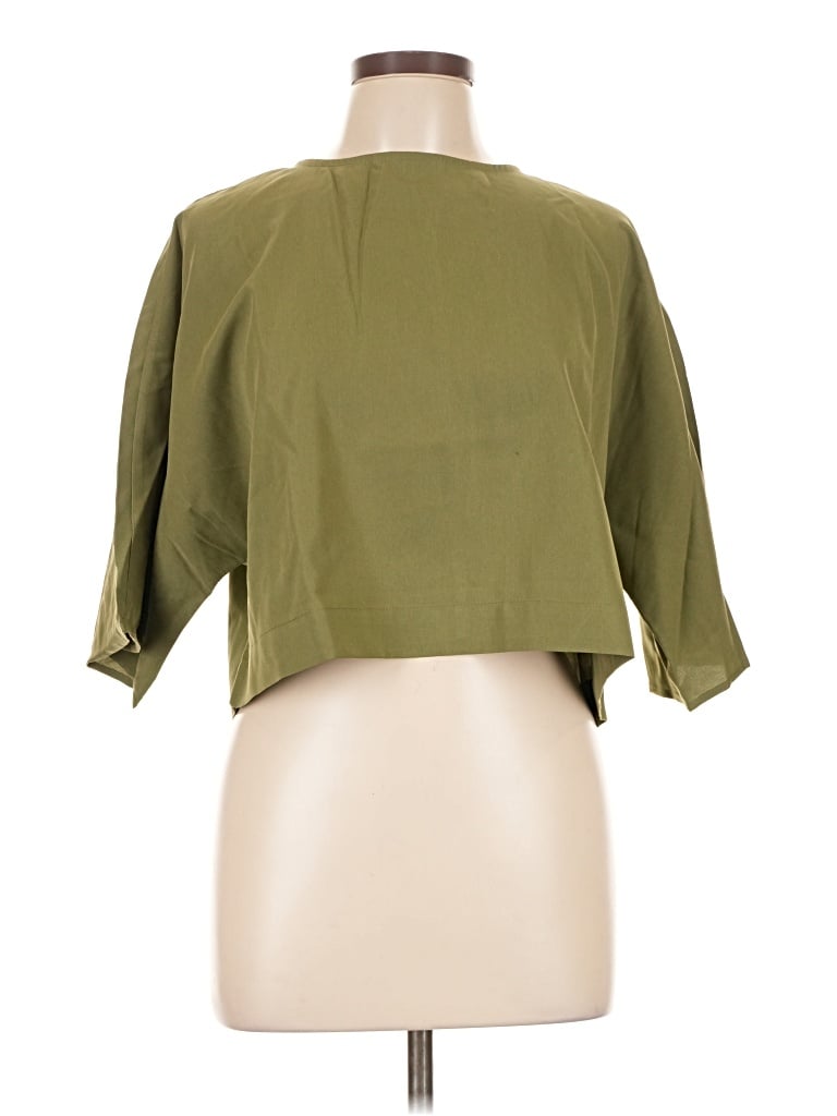 Pre-owned Zanzea Collection 3/4 Sleeve Blouse In Green