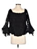 Unbranded 100% Polyester Black 3/4 Sleeve Blouse Size M - photo 1