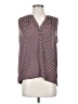 Ann Taylor LOFT 100% Polyester Houndstooth Burgundy Sleeveless Blouse Size S - photo 1