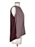 Ann Taylor LOFT 100% Polyester Houndstooth Burgundy Sleeveless Blouse Size S - photo 4
