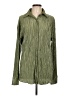 Unbranded 100% Polyester Metallic Green Long Sleeve Blouse Size L - photo 1