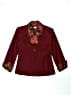 Zoe Ltd 100% Polyester Floral Burgundy Red Jacket Size 12 - photo 1