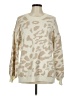 Pink Lily Animal Print Tan Pullover Sweater Size M - photo 1