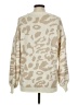Pink Lily Animal Print Tan Pullover Sweater Size M - photo 2