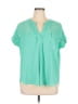 Daytrip Teal Short Sleeve Blouse Size XL - photo 1