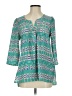 Plenty By Tracy Reese 100% Polyester Teal Blue 3/4 Sleeve Blouse Size XS - photo 1