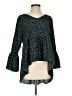 Shein 100% Polyester Polka Dots Teal 3/4 Sleeve Blouse Size 4 - photo 1