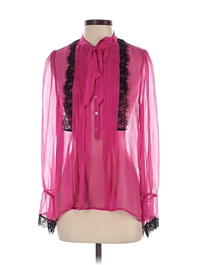 Pre-owned The Kooples Long Sleeve Blouse In Pink