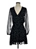 Mi ami 100% Polyester Polka Dots Black Blue Cocktail Dress Size S - photo 1