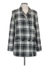 ASOS 100% Polyester Plaid Black Gray Coat Size 4 - photo 1