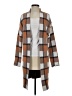 THML 100% Nylon Plaid Brown Cardigan Size S - photo 1