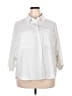 Halogen Stripes White Ivory 3/4 Sleeve Blouse Size XXL - photo 1