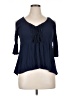 Eyeshadow 100% Rayon Blue 3/4 Sleeve Blouse Size XL - photo 1