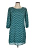 Wish 100% Polyester Chevron-herringbone Teal Blue Casual Dress Size M - photo 1