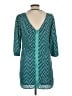 Wish 100% Polyester Chevron-herringbone Teal Blue Casual Dress Size M - photo 2