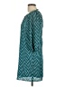 Wish 100% Polyester Chevron-herringbone Teal Blue Casual Dress Size M - photo 5
