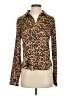Olivaceous Animal Print Brown Long Sleeve Blouse Size S - photo 1