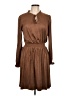 Tommy Hilfiger 100% Polyester Solid Brown Casual Dress Size 10 - photo 1