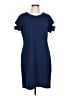 MICHAEL Michael Kors Solid Blue Casual Dress Size L - photo 1